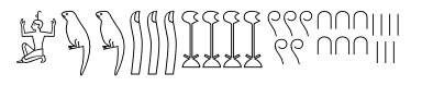 Grand nombre dans les hiéroglyphes de l'Egype antique. L'inscription donne 1 234 567.